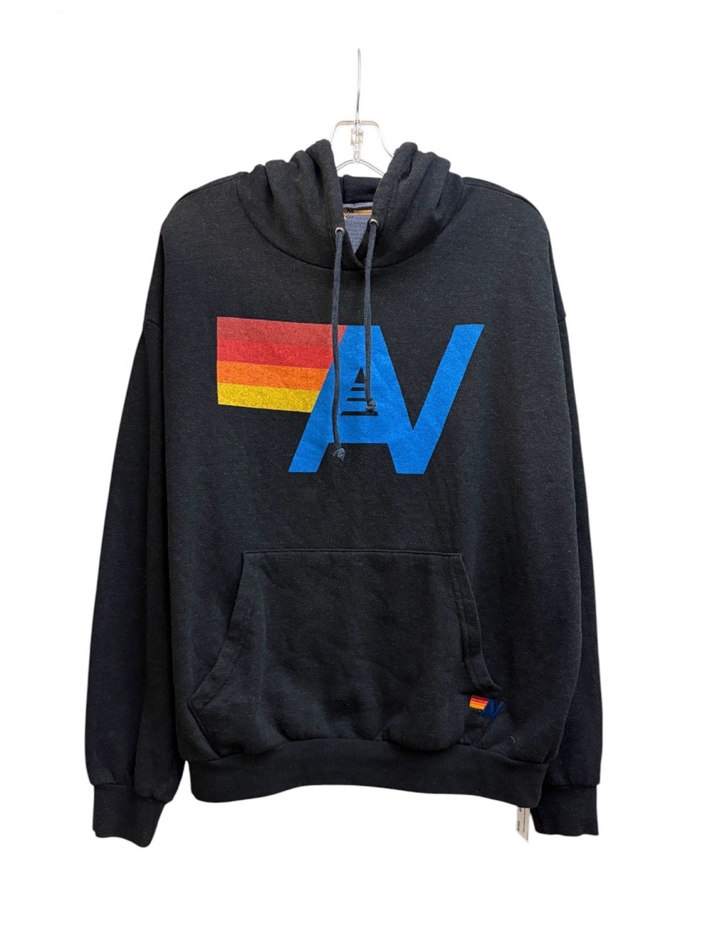 Aviator Nation Logo Relaxed Pullover Hoodie in charcoal